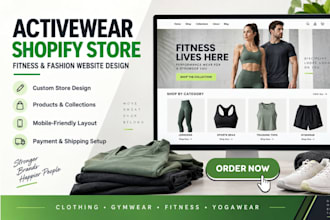 build activewear shopify store clothing website gymwear fitness yogawear website