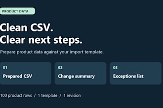 clean and validate your product CSV against your import template