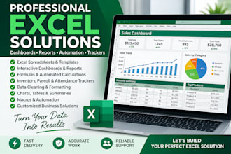 create professional excel spreadsheets, dashboards and automated reports
