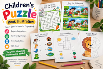 childrens puzzle book illustrations