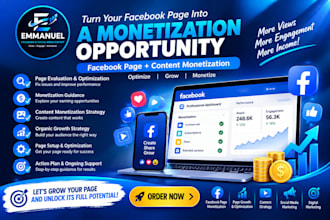 setup and optimize facebook page monetization and content monetization