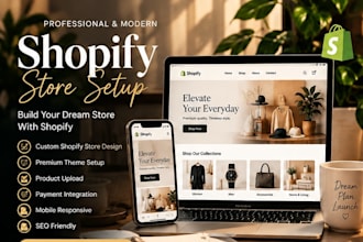 build a professional shopify store with logo and canva design
