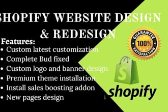 do shopify store design, redesign and shopify website development