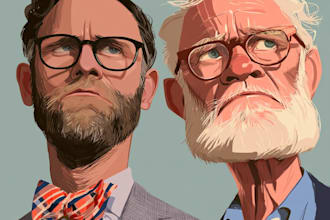 draw a political caricature and cartoon art