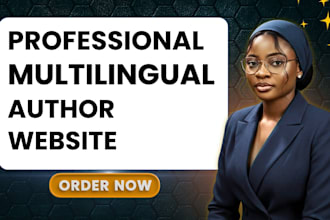design a responsive multilingual author website for book authors