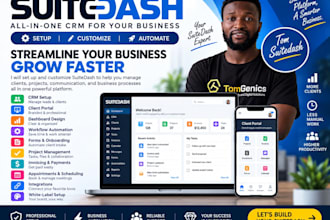 setup suitedash CRM, client portal, dashboard and automation