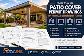 create patio cover permit drawings for california texas and florida