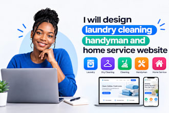 design laundry cleaning handyman and home service website