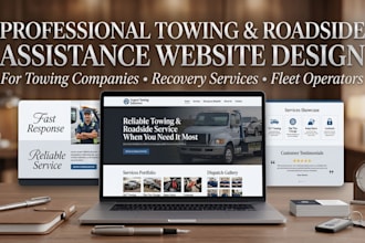 design towing website, tow truck website, courier site, roadside assistance site