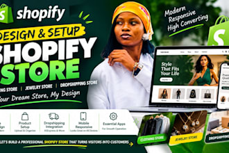 design shopify store, clothing store, jewelry store, shopify dropshpping