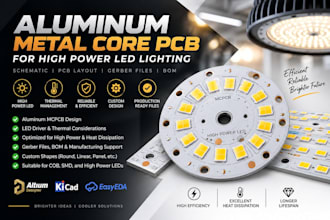 design aluminum metal core pcb for high power led lighting