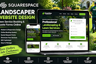 squarespace landscaper website design lawn service booking quote forms online
