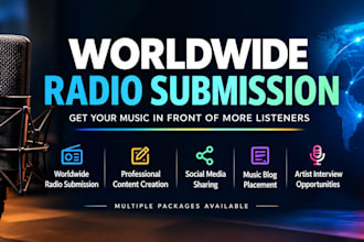 submit your music to worldwide radio stations for more airplay