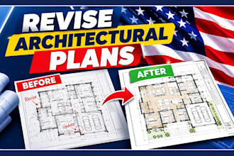 revise architectural design architect 2d floor plan mep house adu USA permit