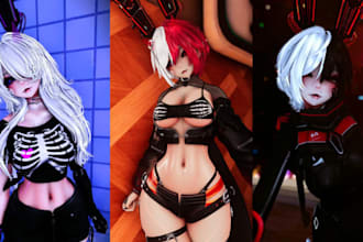 create custom vrchat model, anime vrchat avatar, furry avatar for PC and quest