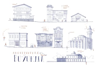 create architectural sketches in digital or traditional art