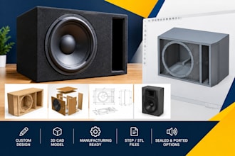 design custom speaker enclosure subwoofer box studio speaker cabinet, cad design