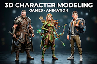 create a game ready 3d character model for games and animation