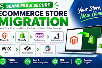 migrate magento store shopify woocommerce bigcommerce wix squarespace prestashop