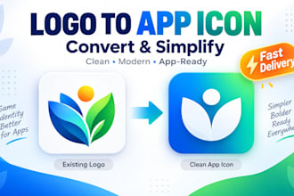 convert and simplify your existing logo into a clean app icon