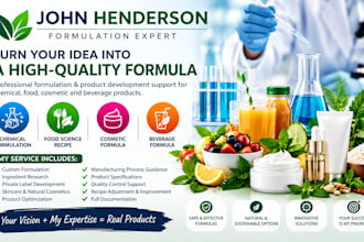 do chemical formulation, food science recipe, cosmetic and beverage formula