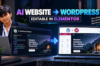 convert ai HTML or PHP website to wordpress elementor