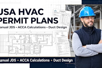 design USA hvac permit plans, manual jds, acca calculations and duct layouts