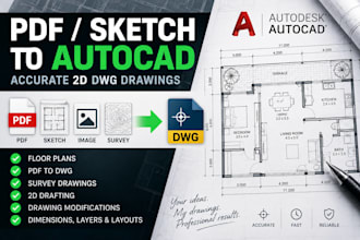 convert PDF, image or sketch to autocad dwg