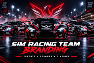 create professional sim racing liveries, team branding for esports and leagues