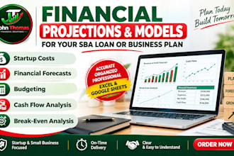 create sba loan projections startup costs  break even and cash flow