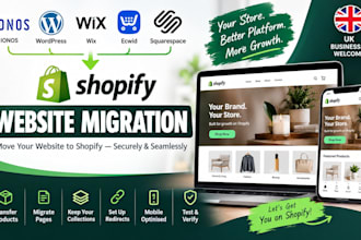 migrate ionos wordpress wix ecwid squarespace website shopify store migration
