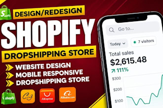build shopify store, design or redesign shopify website, shopify dropshipping