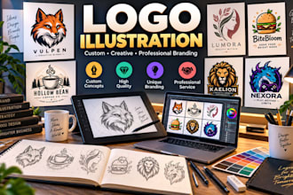 illustrate a beautiful logo illustration