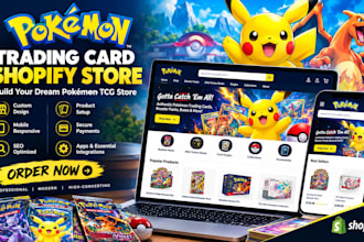 design pokemon shopify store trading card website pokemon website