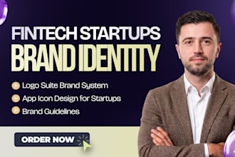 design fintech startup logo and brand identity kit that build trust for startups