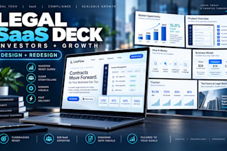 design and redesign legal saas pitch decks for investors and growth