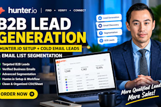 setup hunter io cold email lead b2b lead generation email list segmentation