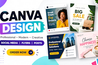 design professional social medial posts and flyers in canva