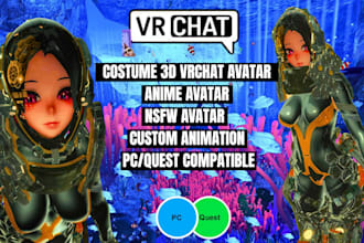 create custom 3d vrchat avatars nsfw avatar, anime avatar for pc and quest
