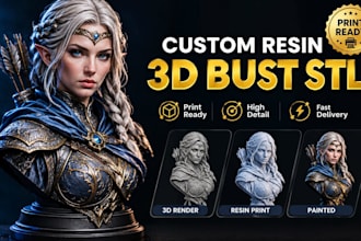 sculpt a custom resin ready 3d printable character bust stl