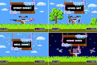 design pixel art game UI, hud, gui, menus and icons