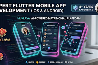 build custom flutter mobile app with 8 years experience