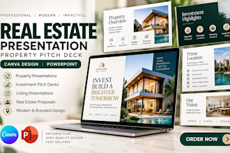 design real estate presentation property pitch deck canva design powerpoint