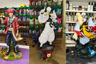 3d print and paint anime figure model action figure statues stl resin printing