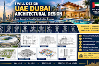 design uae dubai stadium luxury villas hotels large scale construction project