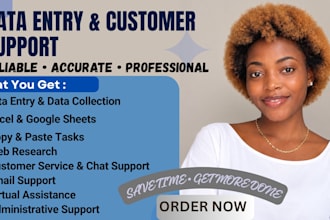 do accurate data entry and customer support