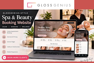 design glossgenius spa beauty salon skincare appointment booking website