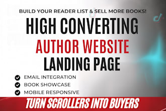 design a wix or wordpress author website and ebook landing page