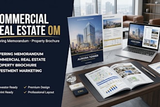 design commercial real estate offering memorandum and property brochure