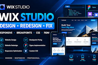 design wix studio redesign wix studio website fix breakpoint issues bug fixes